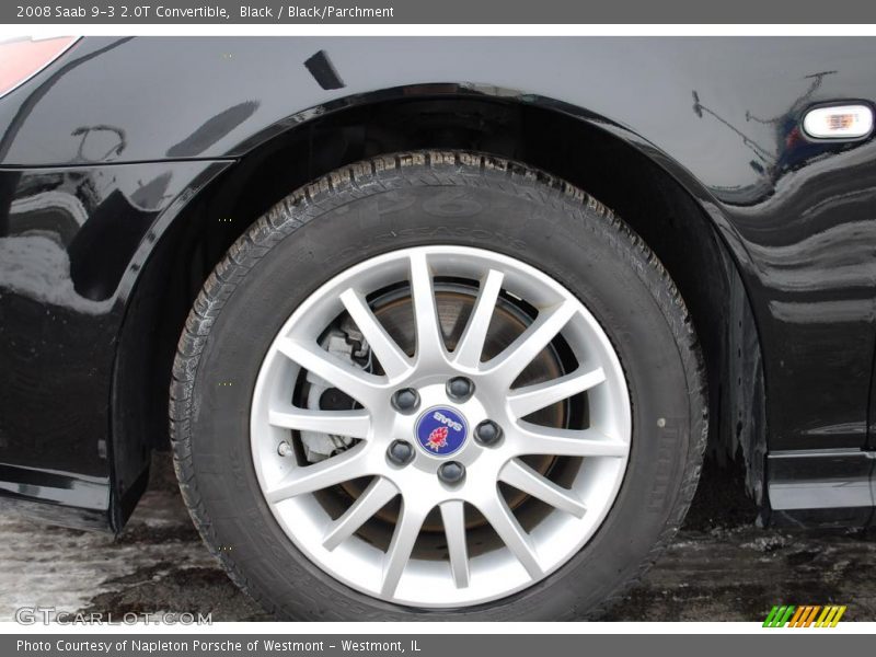 Black / Black/Parchment 2008 Saab 9-3 2.0T Convertible