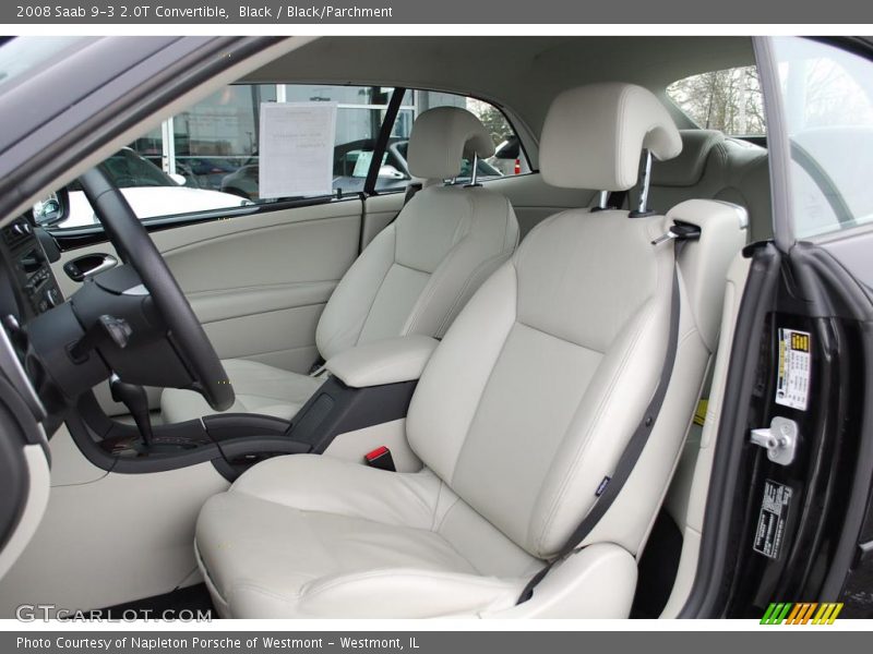 Black / Black/Parchment 2008 Saab 9-3 2.0T Convertible