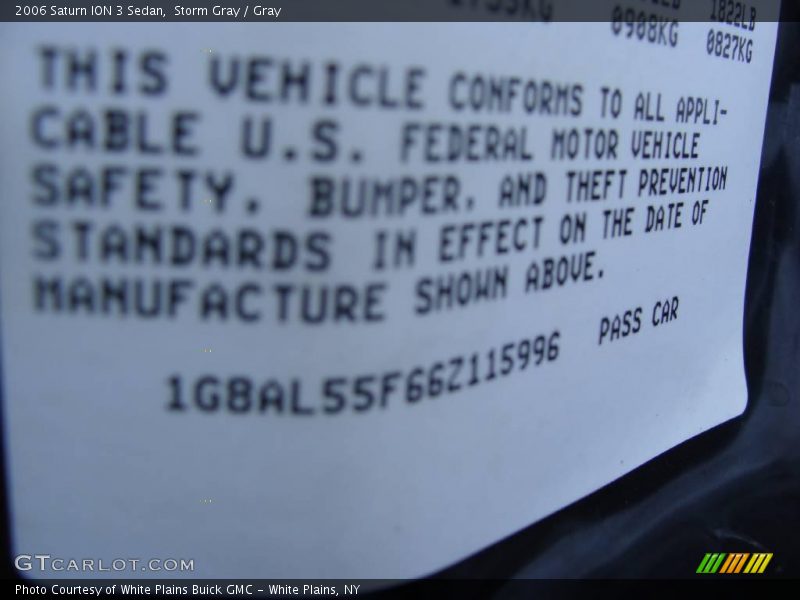 Storm Gray / Gray 2006 Saturn ION 3 Sedan