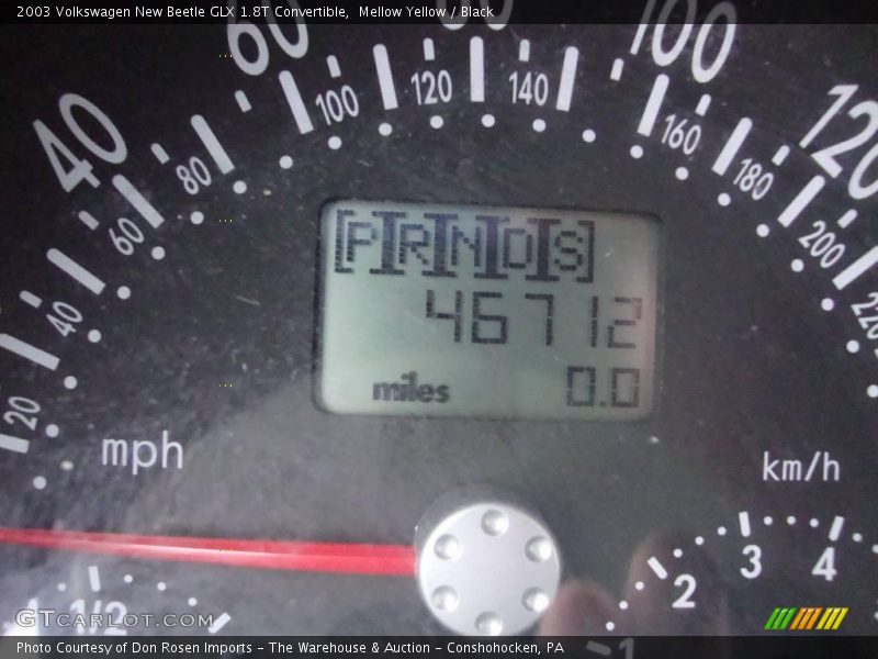 Mellow Yellow / Black 2003 Volkswagen New Beetle GLX 1.8T Convertible