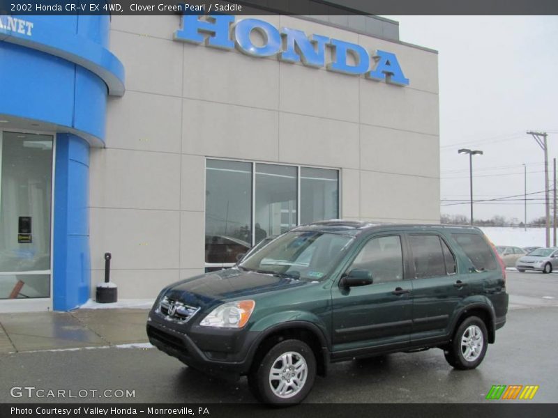 Clover Green Pearl / Saddle 2002 Honda CR-V EX 4WD