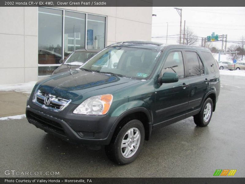 Clover Green Pearl / Saddle 2002 Honda CR-V EX 4WD