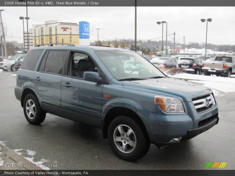 Steel Blue Metallic / Gray 2008 Honda Pilot EX-L 4WD