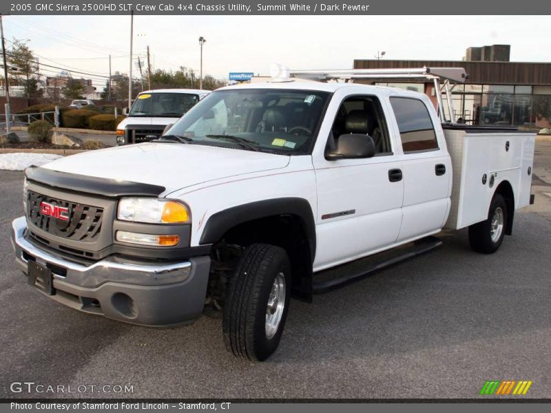 Summit White / Dark Pewter 2005 GMC Sierra 2500HD SLT Crew Cab 4x4 Chassis Utility