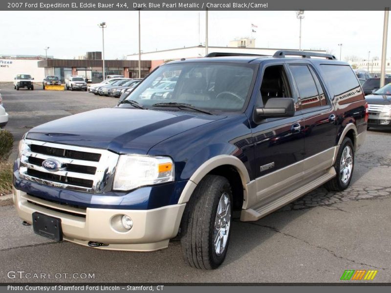 Dark Blue Pearl Metallic / Charcoal Black/Camel 2007 Ford Expedition EL Eddie Bauer 4x4