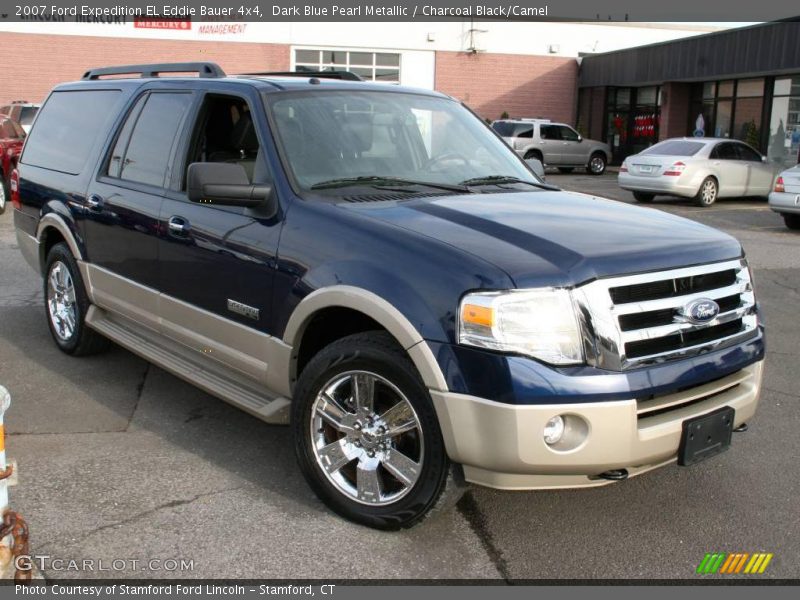Dark Blue Pearl Metallic / Charcoal Black/Camel 2007 Ford Expedition EL Eddie Bauer 4x4
