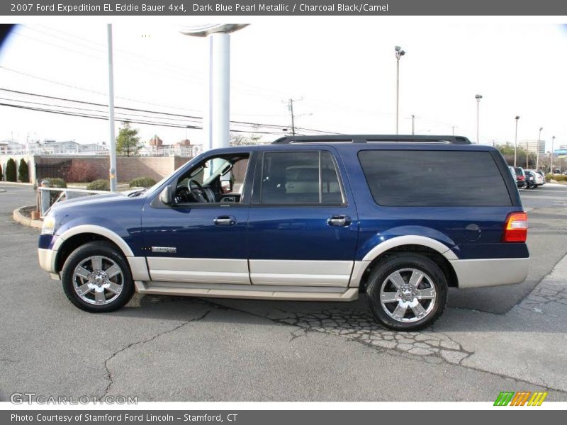 Dark Blue Pearl Metallic / Charcoal Black/Camel 2007 Ford Expedition EL Eddie Bauer 4x4