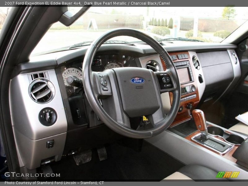 Dark Blue Pearl Metallic / Charcoal Black/Camel 2007 Ford Expedition EL Eddie Bauer 4x4