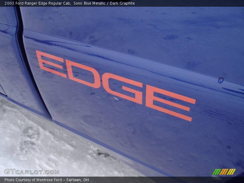 Sonic Blue Metallic / Dark Graphite 2003 Ford Ranger Edge Regular Cab