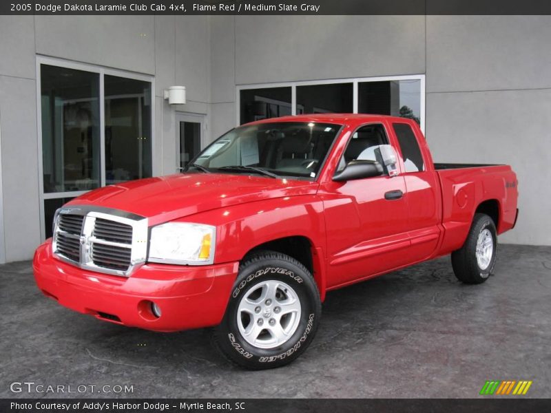 Flame Red / Medium Slate Gray 2005 Dodge Dakota Laramie Club Cab 4x4