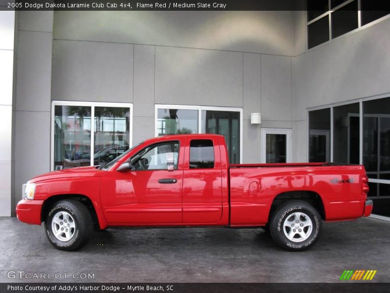 Flame Red / Medium Slate Gray 2005 Dodge Dakota Laramie Club Cab 4x4