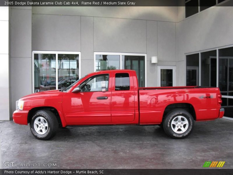 Flame Red / Medium Slate Gray 2005 Dodge Dakota Laramie Club Cab 4x4