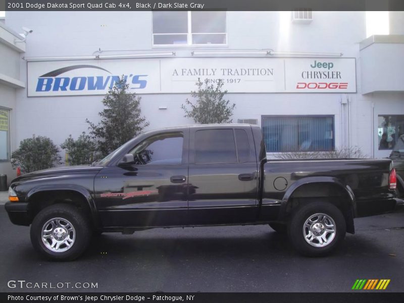 Black / Dark Slate Gray 2001 Dodge Dakota Sport Quad Cab 4x4