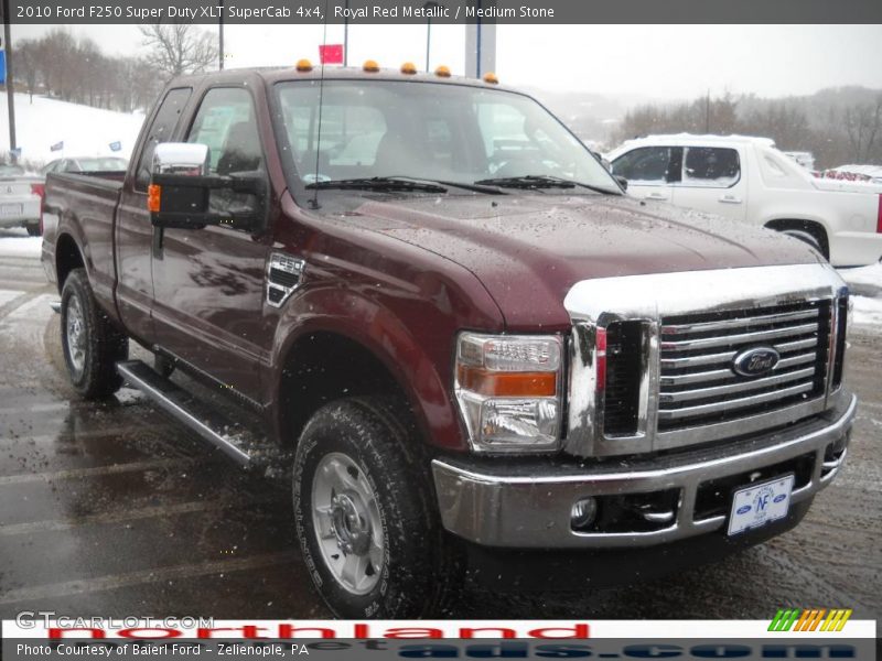 Royal Red Metallic / Medium Stone 2010 Ford F250 Super Duty XLT SuperCab 4x4