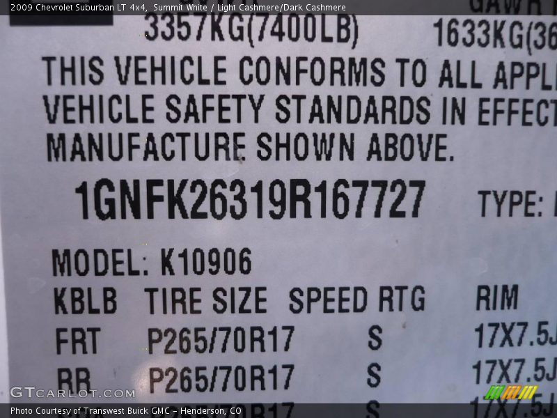 Summit White / Light Cashmere/Dark Cashmere 2009 Chevrolet Suburban LT 4x4