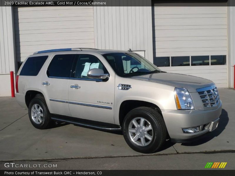 Gold Mist / Cocoa/Cashmere 2009 Cadillac Escalade AWD