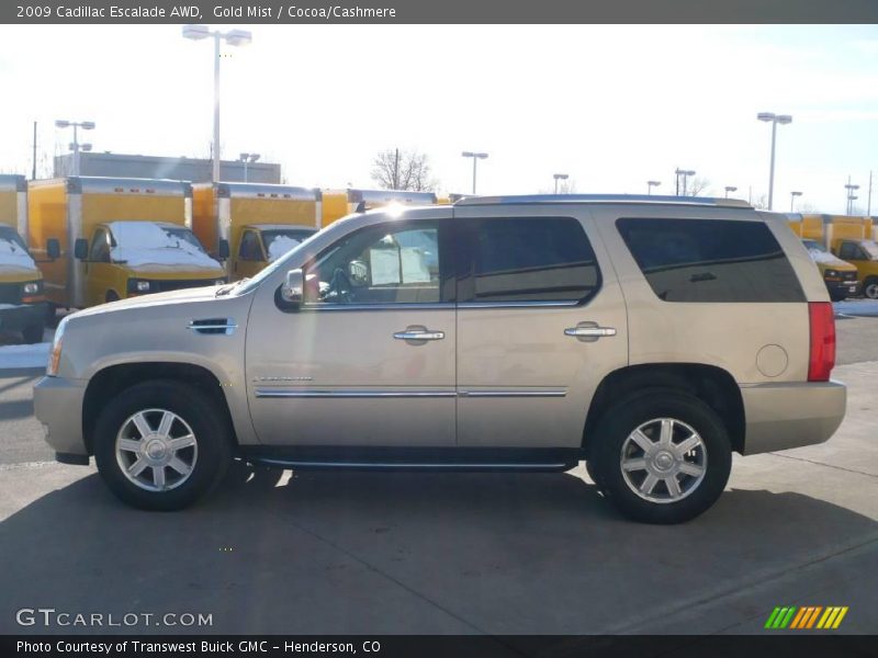 Gold Mist / Cocoa/Cashmere 2009 Cadillac Escalade AWD