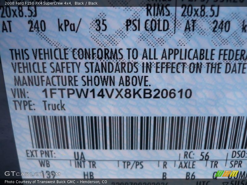 Black / Black 2008 Ford F150 FX4 SuperCrew 4x4