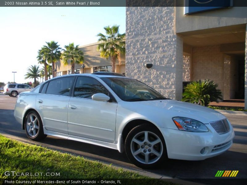 Satin White Pearl / Blond 2003 Nissan Altima 3.5 SE