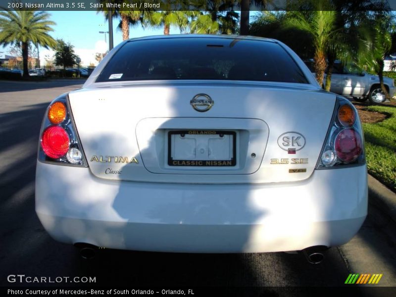 Satin White Pearl / Blond 2003 Nissan Altima 3.5 SE