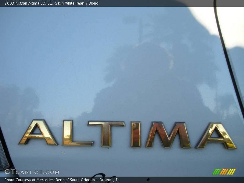 Satin White Pearl / Blond 2003 Nissan Altima 3.5 SE