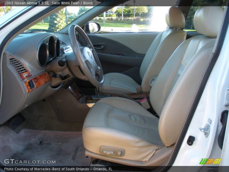 Satin White Pearl / Blond 2003 Nissan Altima 3.5 SE