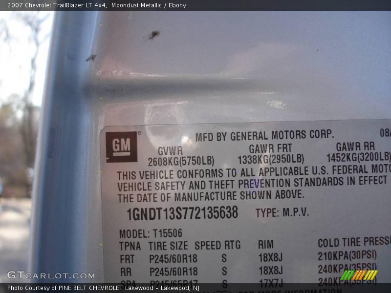 Moondust Metallic / Ebony 2007 Chevrolet TrailBlazer LT 4x4