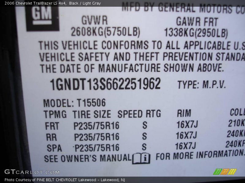 Black / Light Gray 2006 Chevrolet TrailBlazer LS 4x4