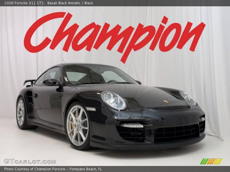 Basalt Black Metallic / Black 2008 Porsche 911 GT2
