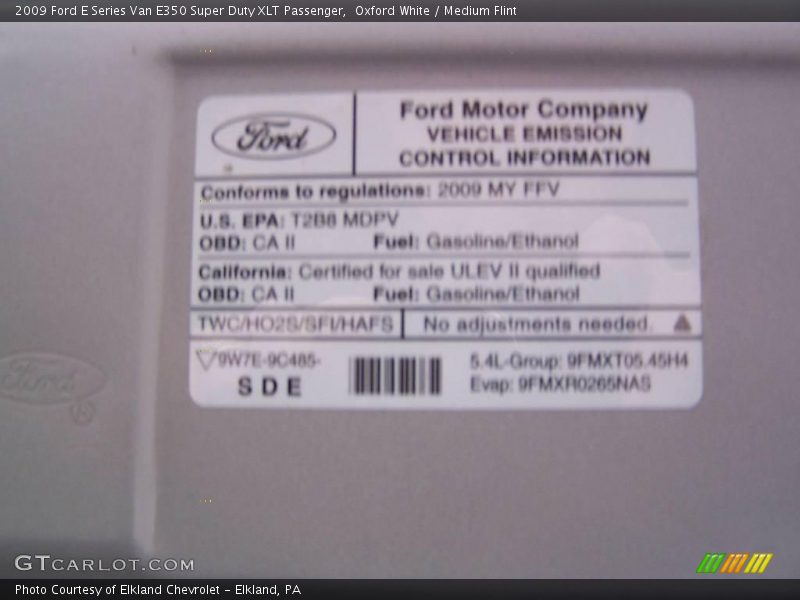 Oxford White / Medium Flint 2009 Ford E Series Van E350 Super Duty XLT Passenger
