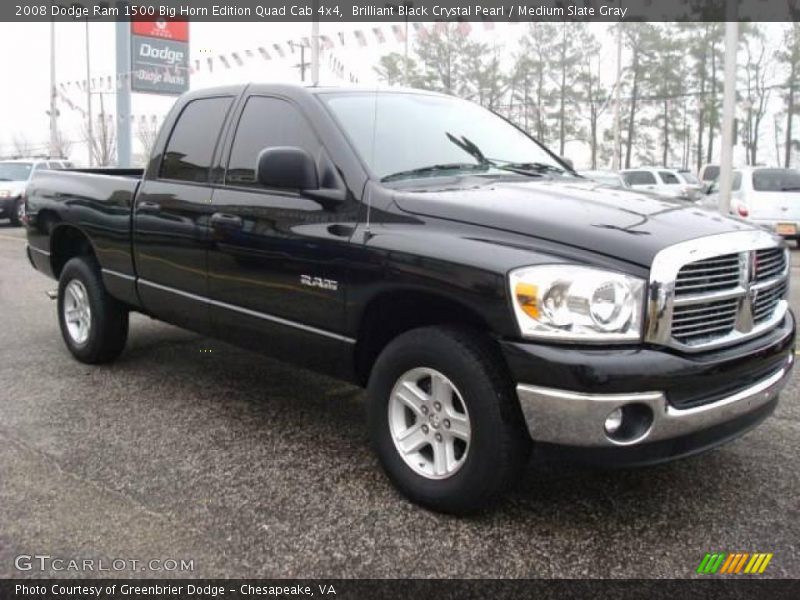 Brilliant Black Crystal Pearl / Medium Slate Gray 2008 Dodge Ram 1500 Big Horn Edition Quad Cab 4x4