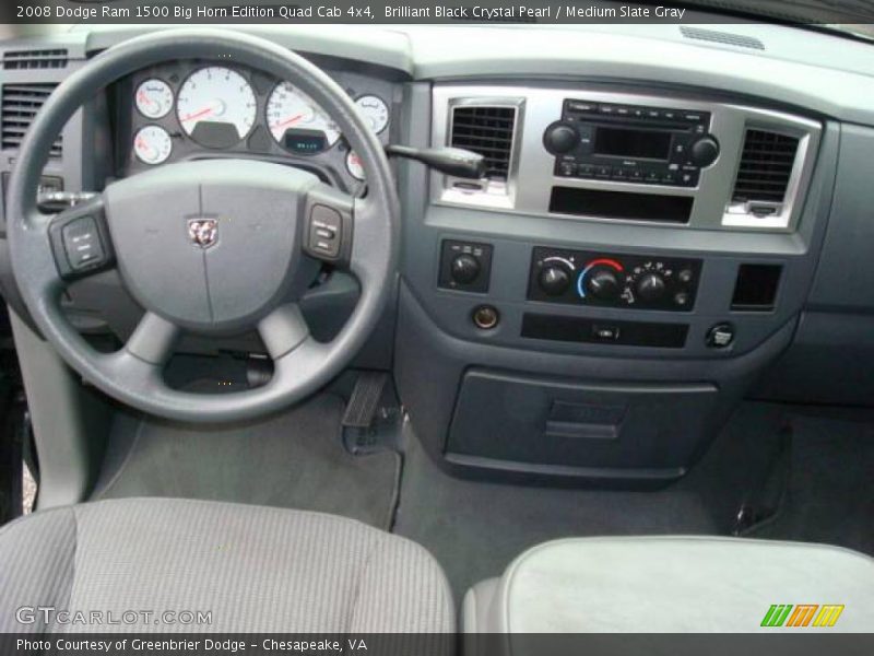 Brilliant Black Crystal Pearl / Medium Slate Gray 2008 Dodge Ram 1500 Big Horn Edition Quad Cab 4x4