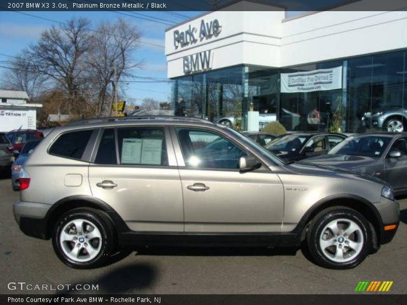 Platinum Bronze Metallic / Black 2007 BMW X3 3.0si