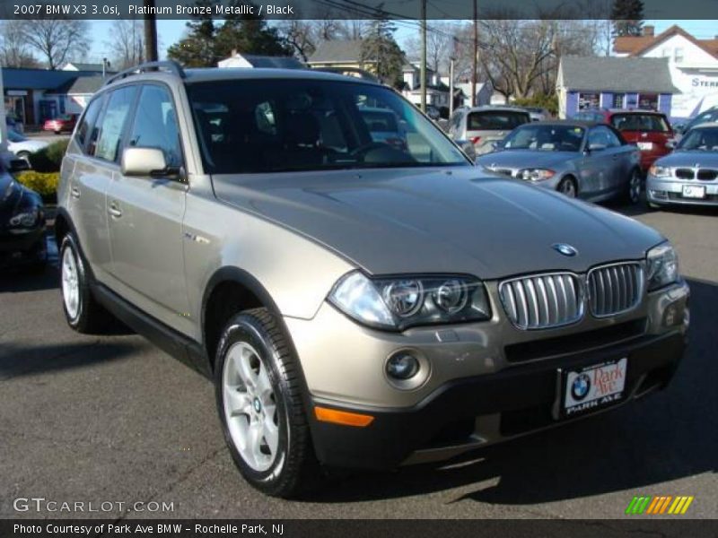 Platinum Bronze Metallic / Black 2007 BMW X3 3.0si