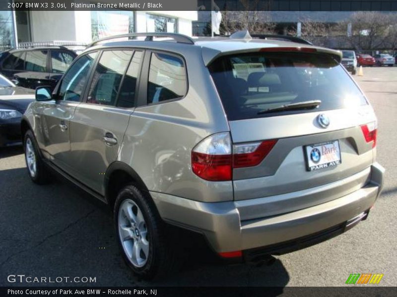 Platinum Bronze Metallic / Black 2007 BMW X3 3.0si