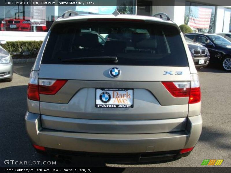 Platinum Bronze Metallic / Black 2007 BMW X3 3.0si