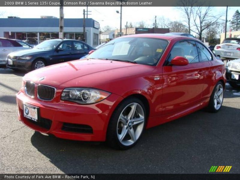 Crimson Red / Savanna Beige/Black Boston Leather 2009 BMW 1 Series 135i Coupe
