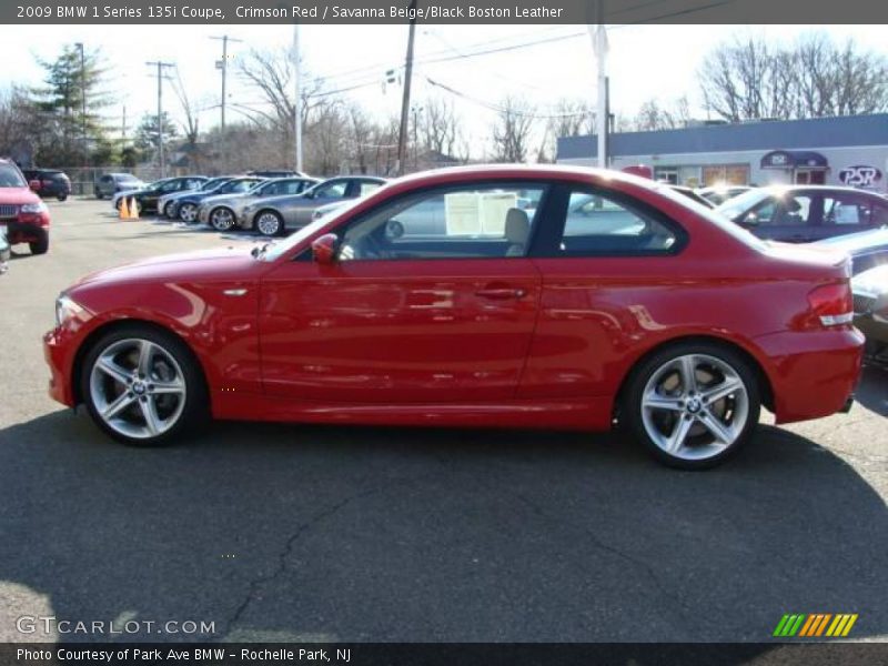 Crimson Red / Savanna Beige/Black Boston Leather 2009 BMW 1 Series 135i Coupe