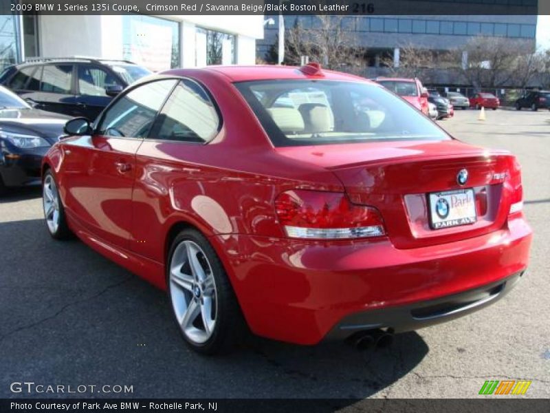 Crimson Red / Savanna Beige/Black Boston Leather 2009 BMW 1 Series 135i Coupe
