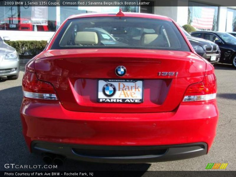 Crimson Red / Savanna Beige/Black Boston Leather 2009 BMW 1 Series 135i Coupe