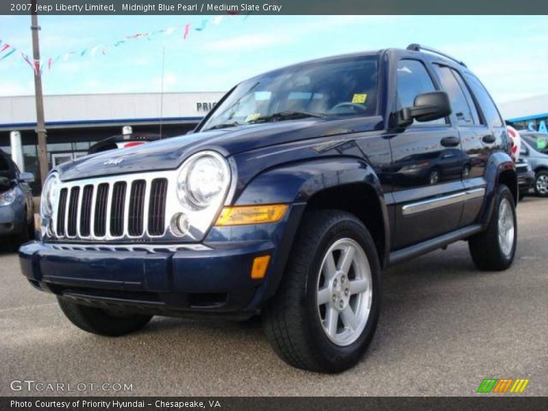Midnight Blue Pearl / Medium Slate Gray 2007 Jeep Liberty Limited