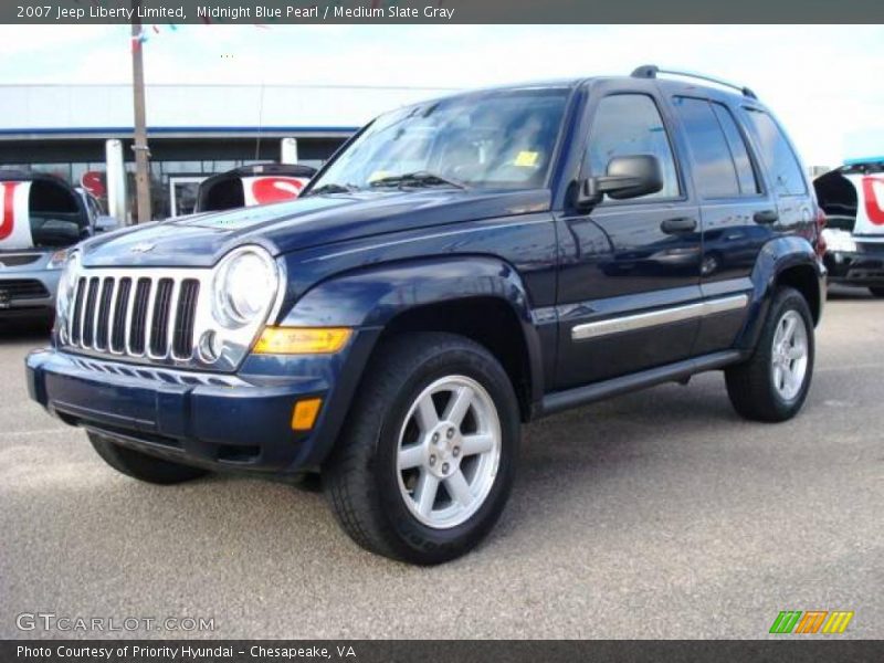 Midnight Blue Pearl / Medium Slate Gray 2007 Jeep Liberty Limited
