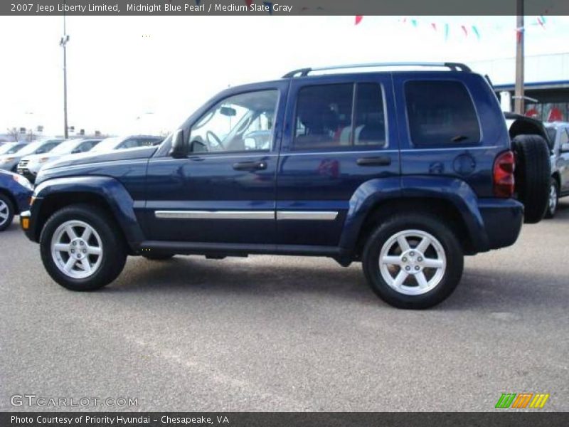 Midnight Blue Pearl / Medium Slate Gray 2007 Jeep Liberty Limited