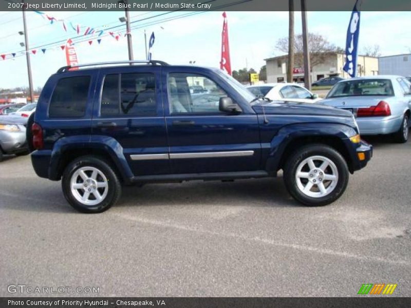 Midnight Blue Pearl / Medium Slate Gray 2007 Jeep Liberty Limited