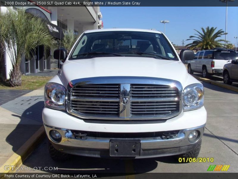 Bright White / Medium Slate Gray 2008 Dodge Ram 2500 SLT Quad Cab 4x4