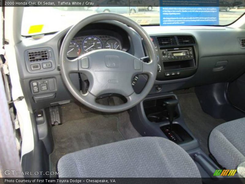 Taffeta White / Gray 2000 Honda Civic EX Sedan