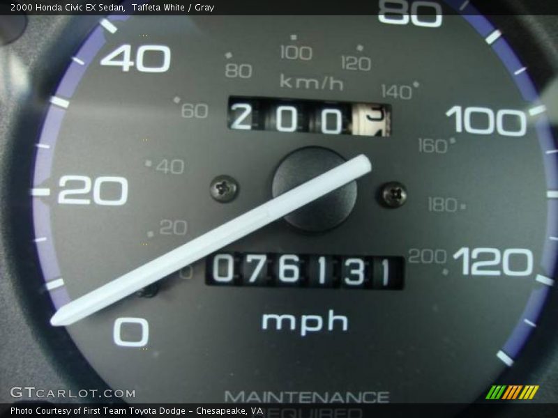 Taffeta White / Gray 2000 Honda Civic EX Sedan
