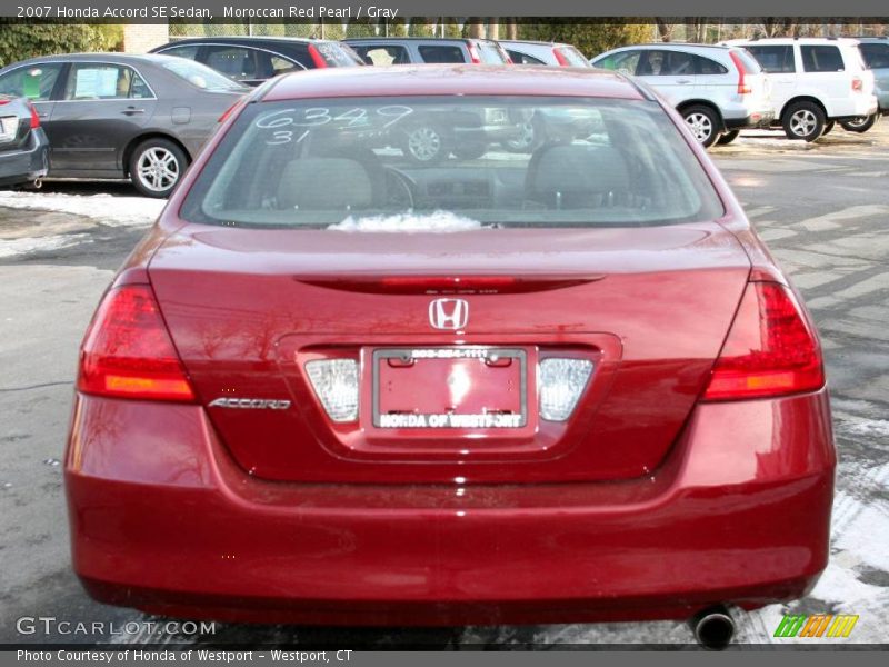 Moroccan Red Pearl / Gray 2007 Honda Accord SE Sedan