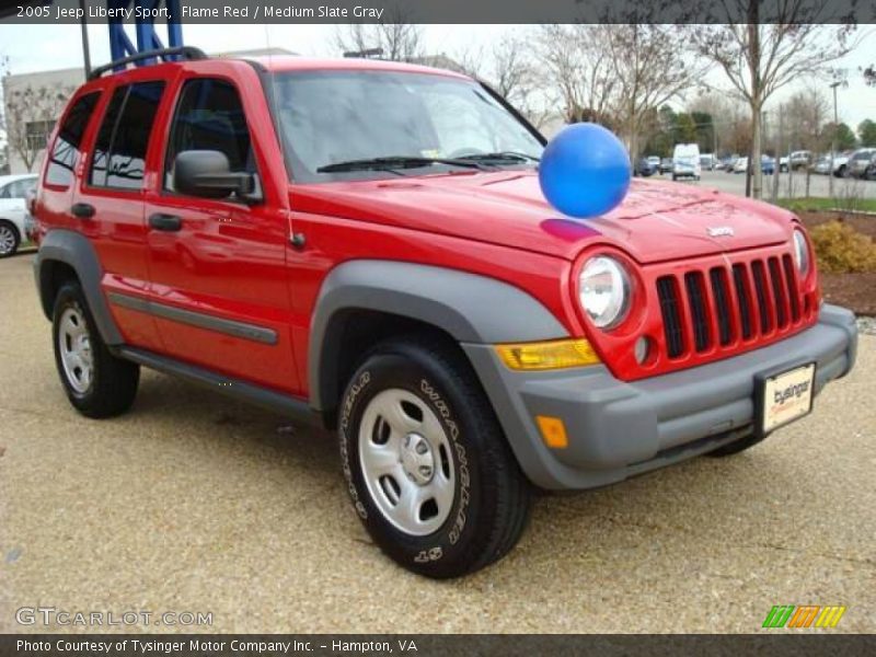 Flame Red / Medium Slate Gray 2005 Jeep Liberty Sport