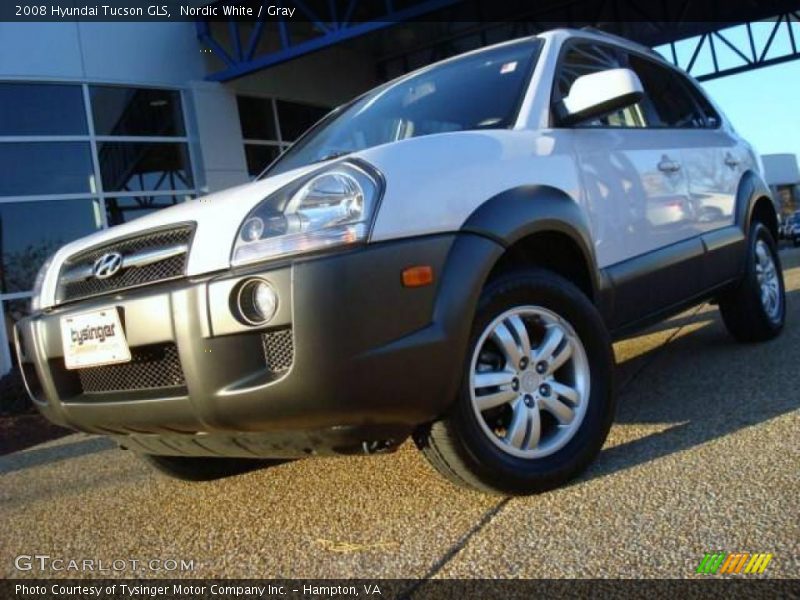 Nordic White / Gray 2008 Hyundai Tucson GLS